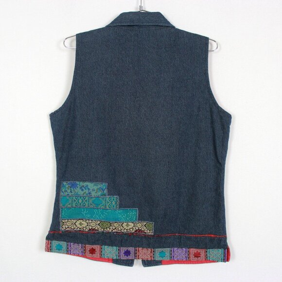 Coldwater Creek Vintage Patchwork Denim Vest - Picture 14 of 14